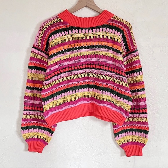 FARM Rio Fruit Dream Crochet Sweater NWT - Picture 3 of 4